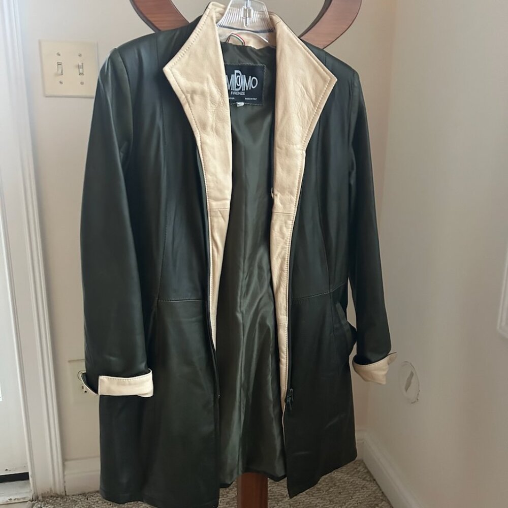 Omidiomo Firenze Italian leather coat size S-M